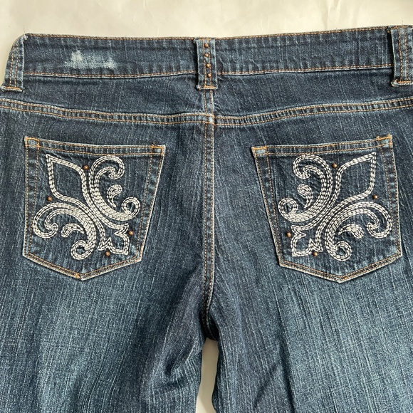 US Polo Assn Jeans Size 8 Blue Embroidered Pockets Bootcut Stretch 99% Cotton - Picture 5 of 8